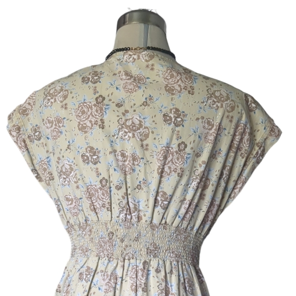 H& M Designer Base Floral Flare Dress 100*% Cotton Size 10 - Picture 9 of 16